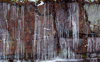 Icicles over rock face, Unaka Mountain, Cherokee NF