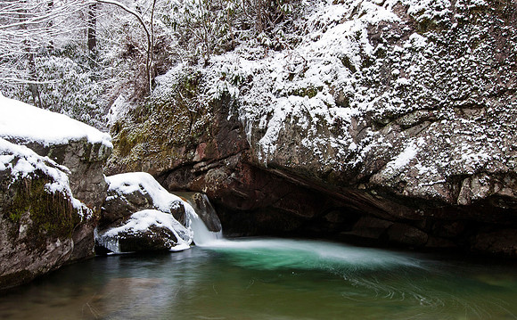 The Blue Hole of Rocky Fork Cr. in winter
