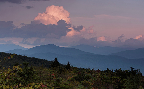 Cumulus clouds over Pisgah NF