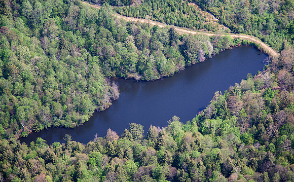Aerial view of Hidden Lake, Cherokee NF