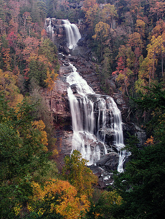 Autumn at Whitewater Falls, Nantahala NF